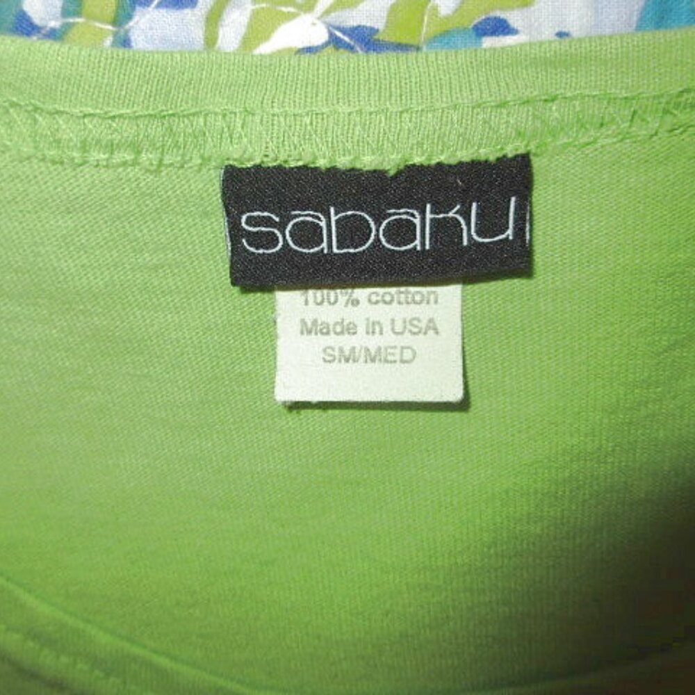 Sabaku Art Paradise Dress Size S M Pocket Stretch Birds Lotus Artsy Boho Hippie - Picture 10 of 12